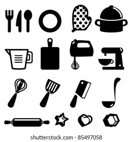 Set of kitchen tools- Silhouettes