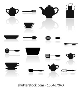 set of kitchen tools. vector
