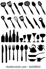 set of kitchen tools vector