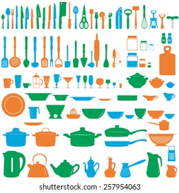 Set of kitchen untesils, vector illustration