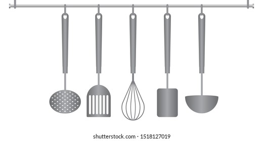 Set of kitchen utensil. Vector icon set