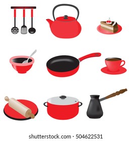 
A set of kitchen utensils, clip-art