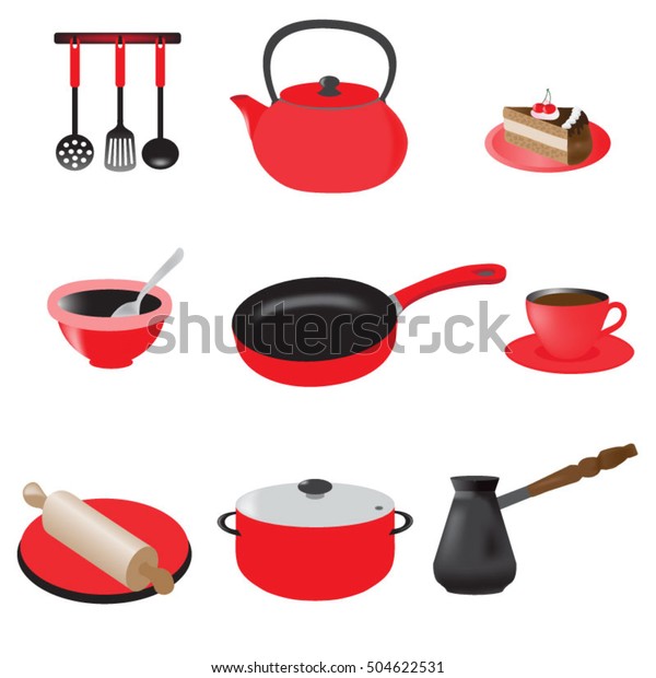 A set of kitchen utensils, clipart