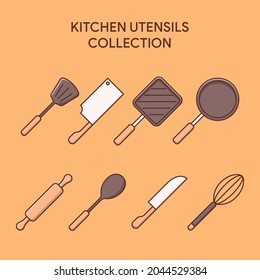 set of kitchen utensils illustration