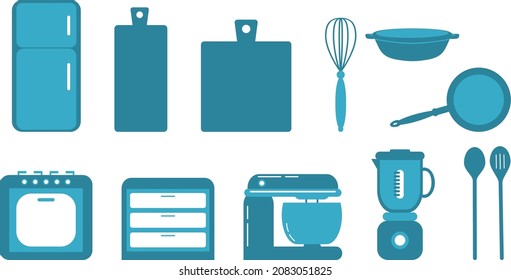 un conjunto de utensilios de cocina vector de ilustración