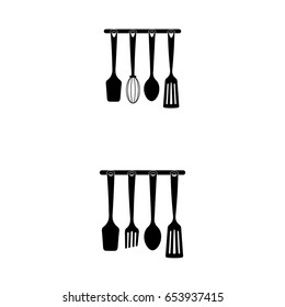 Set of Kitchen utensils vector  icon.