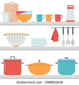 A set of kitchen utensils. Vector illustration