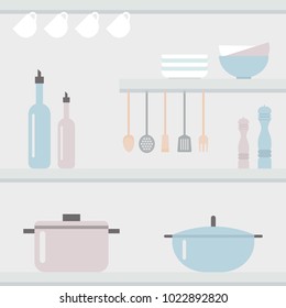 A set of kitchen utensils. Vector illustration