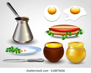 Set of kitchen utensils. Vector illustration.