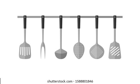 Set of kitchen utensils, vector illustration