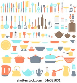 Set Of Kitchen Utensils, Vector Illustration