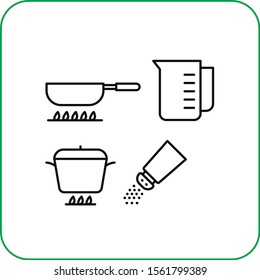 set kitchen vector icon illustration