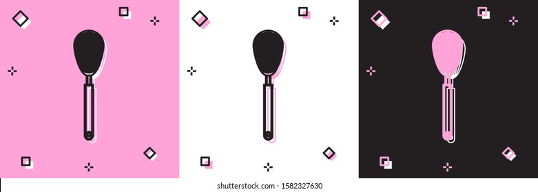 Set Kitchen whisk icon isolated on pink and white, black background. Cooking utensil, egg beater. Cutlery sign. Food mix symbol.  Vector Illustration