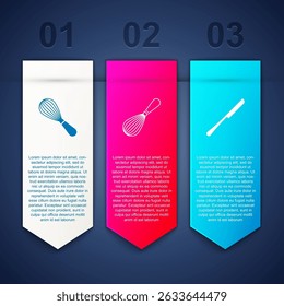 Set Kitchen whisk,  and Knife. Business infographic template. Vector