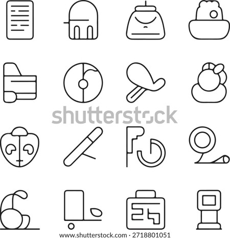 Set of Kitchenware and Food Icons