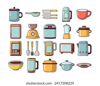 set of kitchenware icon vector illustration element