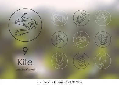 Set of kite icons