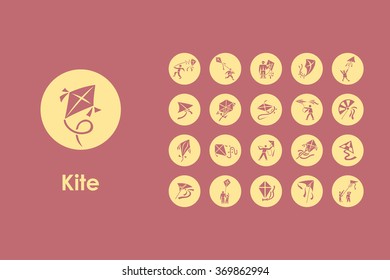 Set of kite simple icons