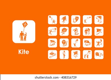 Set of kite simple icons