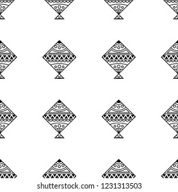 Set of kites outline seamless icon