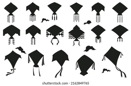 Set von Drachen Silhouettes Premium-Vektorvorlage