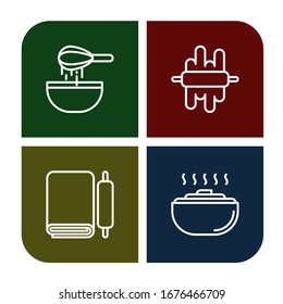 Set of kneading icons. Such as Dough , kneading icons
