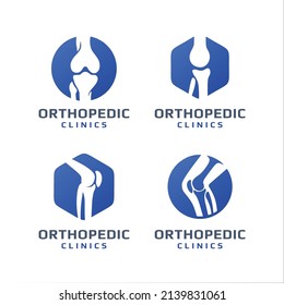 Set knee joint bone logo vector illustration design template