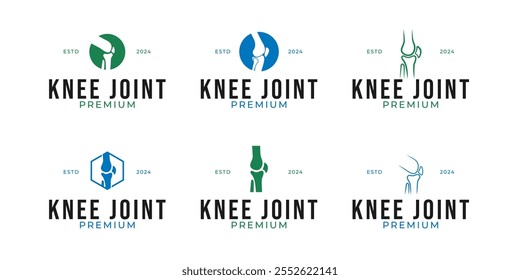 Set of knee joint bone logo design vector concept template illustration