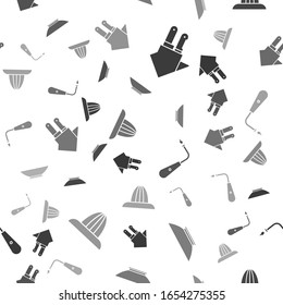 Set Knife, Bowl, Long electric lighter and Citrus fruit juicer on seamless pattern. Vector