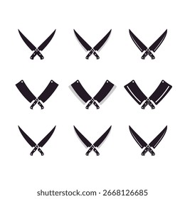 Set von Messer- und Cleaver-Symbolen für kulinarische und Küchenthemen