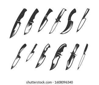 Set of  Knife design vector. Modern vector pictogram for web graphics - stock vector