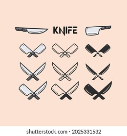 Design-Vektorgrafik-Vorlage für Messer festlegen