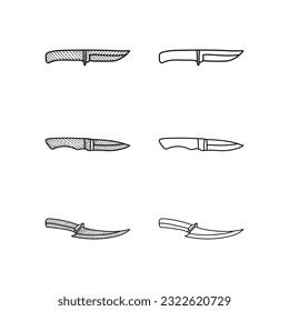 set of Knife Tool line illustration collection, With modern vector concept. suitable for your company