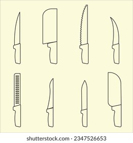 set of knife vector illustration design