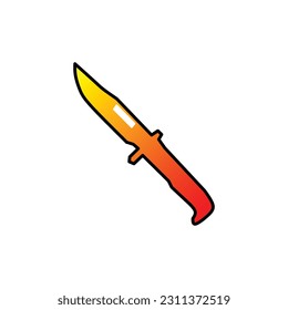 set of knife weapon isolated on white background