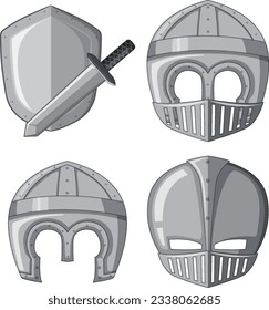 Set of knight element illustration