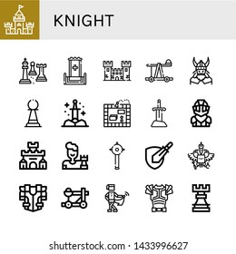 Set of knight icons such as Castle, Chess, Throne, Fortress, Catapult, Viking, Pawn, Sword, Board game, Knight, Mace, Rpg game, Coat of arms, Armour, Medieval, Armor , knight