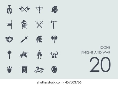 Set of knight and war icons