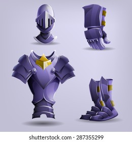 Set of Knight's armor. Vector illustration.