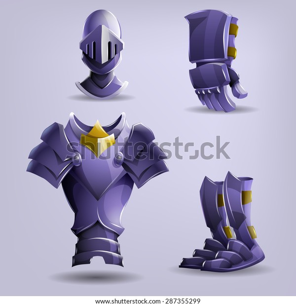 Set Knights Armor Vector Illustration Stock Vector Royalty Free 287355299 Set Knights Armor Vector Illustration Stock Vector Royalty Free 287355299