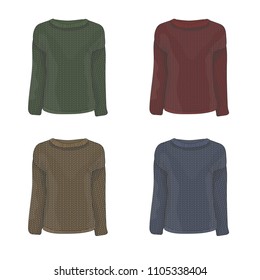 Set of knitted colorful sweaters