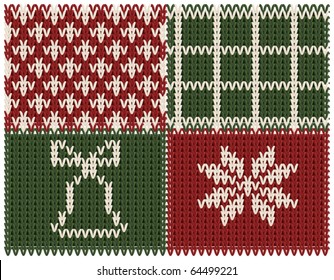 Set of knitted New Year patterns