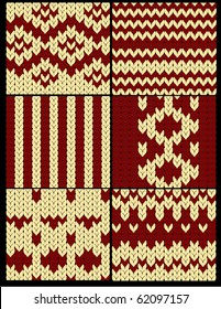 Set of knitted  swatches