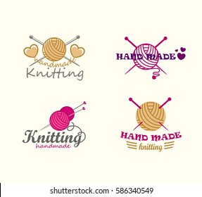 Set Of Knitting Logo Elements