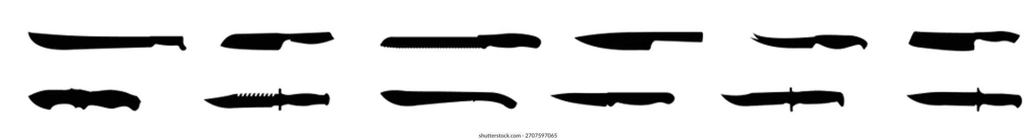 Set of knives and blades for artwork compositions