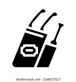 set of knives glyph icon vector. set of knives sign. isolated symbol illustration