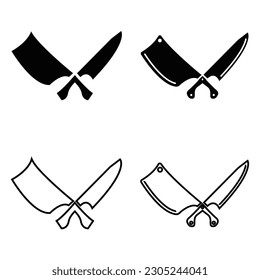 Juego de cuchillos iconos diseño de la ilustración vectorial