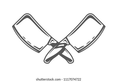 Set of knives isolated on white background. Symbol for cooking design logo and emblem. Vector illustration