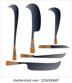 Set of knives Isolated. Vector illustration. Authentic weapon south indian.