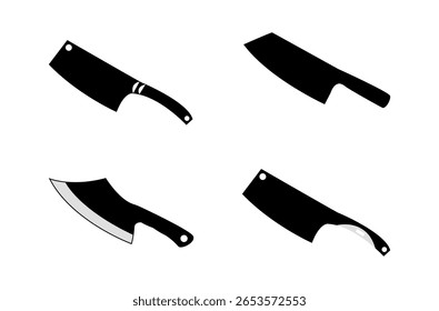 Juego de cuchillos. Conjunto de Vector de icono de cuchillo de cocina. Ilustración vectorial del logotipo del cuchillo